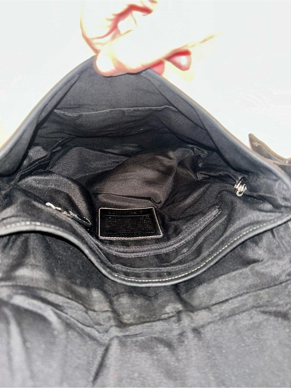 COACH Vintage Soho Signature Monogram Canvas and Leather Bag, black and gray